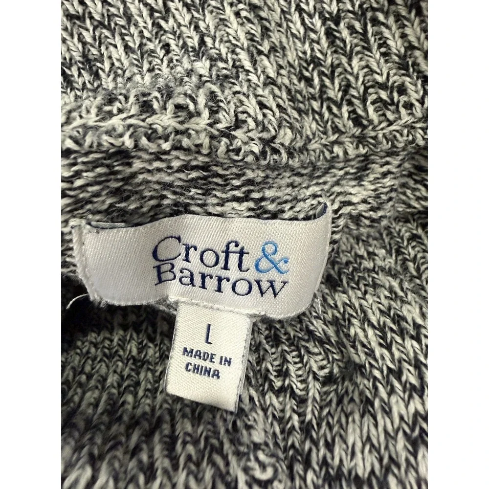 Croft & Barrow Men's Button Up Knitted Pullover Sweater 100% Cotton Size Large